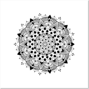 Black and White Mandala Posters and Art